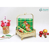 Giỏ tre hình vuông quai xách lớn đựng trái cây T-MTRN-06