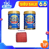 2 hộp Sữa Grow Plus xanh 900g (cho trẻ 1 tuổi trở lên) công thức FDI độc quyền của Nutifood Thụy Điển giúp trẻ biếng ăn tăng cân hiệu quả. Tặng khăn mặt mềm mịn cho bé.