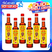Thùng 6 chai nước mắm nhỉ cá cơm vàng ruột đỏ Làng Chài Xưa 525ml/chai cá ngon vùng nước trồi 300 năm truyền thống
