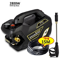 Máy rửa xe gia đình, may rua xe công suất mạnh 2800W có thể chỉnh áp, may rua xe mi ni, máy rửa xe áp lực cao, máy xịt rữa xe dễ dàng sử dụng, ống bơm nước 15m, vòi bơm áp lực cao C0004B4