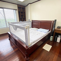 Chắn giường, chặn giường UMOO thanh trượt 01 bên an toàn cho bé, bản Nâng cấp 2020, Màu Ghi Xám sang trọng