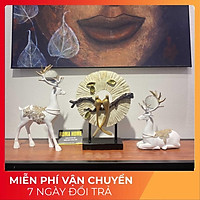 Bộ hươu ngọc decor trang trí, tượng trang trí nội thất
