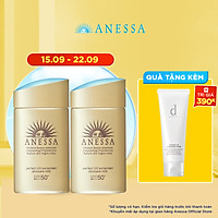 Bộ đôi 2 Kem chống nắng dạng sữa dưỡng da bảo vệ hoàn hảo Anessa Perfect UV Sunscreen Skincare Milk SPF 50+ PA++++ 60ml