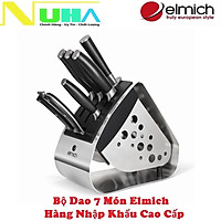 Bộ Dao Làm Bếp ELmich Cao Cấp EL-3800 Nhập Khẩu 7 món (4 dao, 1 kéo, 1 thanh mài dao, 1 giá để dao)-Hàng chính hãng