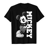 Áo thun cotton unisex in hình Disney Mickey And Friends Mickey Mouse Lean, From Suông, Chất Thun 4 Chiều Cao Cấp, Thoáng Mát, Co Giãn Thấm Hút Mồ Hôi Cực Tốt-8879