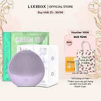Combo máy rửa mặt da nhạy cảm Halio Sensitive Tím Purple Rain & 2 mặt nạ Lixibox
