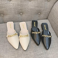 Dép Sục Nữ Mũi Nhọn Khóa Dây - Khóa D
