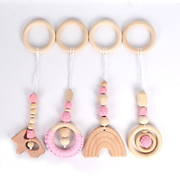 Kệ Chữ A Bằng Gỗ Có Thể Gập Gọn Kèm Theo Đồ Chơi Như Hình Ảnh Cho Bé Sơ Sinh