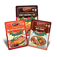 Combo Xôt gia vị hoàn chỉnh Barona: 1 Bò kho (80gr) + 1 Thịt Nướng Hàn Quốc (80gr) + 1 Thịt Nướng Sả (80gr)