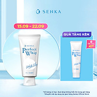 Sữa rửa mặt tạo bọt chiết xuất đất sét trắng Senka Perfect White Clay 120g tặng Sữa rửa mặt Senka Clay 50g