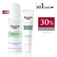 Combo Tinh Chất Thu Nhỏ Lỗ Chân Lông Eucerin Poreless Solution Pore Minimizer Serum 30ml Và Tinh Chất Giảm Mụn Eucerin ProAcne A.I Clearing Treatment 40m