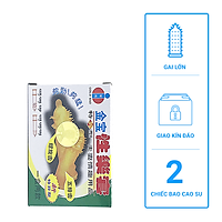 Bao cao su Hong Kong Gold gai - bao cao su gân gai siêu lớn xung quanh bao - (2 chiếc)