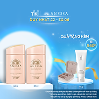 Bộ đôi 2 Kem chống nắng dạng sữa dưỡng da dịu nhẹ cho da nhạy cảm & trẻ em Anessa SPF 50+ PA++++ 60ml