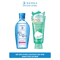 Bộ sản phẩm làm sạch dịu nhẹ dành cho da mụn Senka