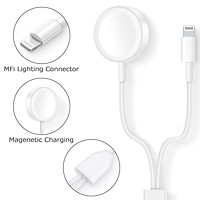 Dây cáp sạc 2 trong 1 dài 1 mét dành cho đồng hồ Apple Watch Series 1 2 3 4 và điện thoại iPhone 7 8