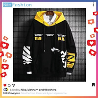 Nikafashion Áo Hoodie Nón Unisex Nam Nữ Chất Vải Nỉ Freesize 1 kích cỡ Form Dáng Rộng Dưới 65kg Mặc Đẹp T.I.M.E.D.A.T.E