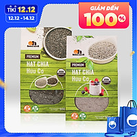 Combo Hạt Chia đen 500g + Hạt Chia trắng 500g Smile Nuts (Hạt chia hữu cơ nhập khẩu từ Nam Mỹ - Hạt sạch, sáng, nở đều)