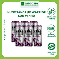 (Lốc) Nước tăng lực Warrior Vị Nho Lon 325ml_Bổ sung vitamin Tăng cường sức khỏe_Tỉnh táo tập trung