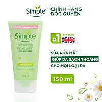 Sữa rửa mặt Simple giúp da sạch thoáng & không chứa xà phòng 150ml