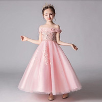 Đầm công chúaFreeshipTặng cài nơĐầm bé gái cao cấp trễ vai sang trọng cực xinh Titikids 2020