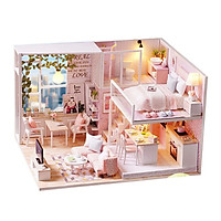 Gỗ DIY Thu Nhỏ Nhà Búp Bê Lắp Ghép Phòng Ngủ Đồ Chơi Bộ Dụng Cụ Với Chống Bụi Hộp, lắp Ráp Sinh Nhật Đồ Chơi Quà