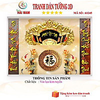 Tranh dán tường 3D phòng thờ khổ lớn- kích thước theo yêu cầu vải lụa kim tuyến