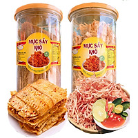 (COMBO 2 HŨ) MỰC SẤY KHÔ TẨM VỊ VÀ MỰC SẤY KHÔ XÉ SỢI - MỖI HŨ 200G