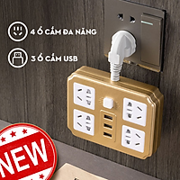 Ổ cắm điện đa năng gồm 4 ổ cắm và 3 cổng USB hàng chính hãng