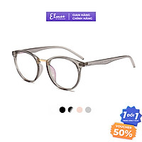 Gọng kính cận tròn Elmee E208 gọng nhựa dẻo trong suốt, có cắt mắt cận