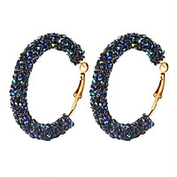 1 Pairs Of Men And Women Earrings Alloy Retro Style Exaggerated Circle Crystal Earrings