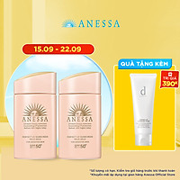 Bộ đôi 2 Kem chống nắng dạng sữa dưỡng da dịu nhẹ cho da nhạy cảm & trẻ em Anessa SPF 50+ PA++++ 60ml