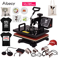 Aibecy 12x15 Inch 8 in 1 Multifunctional Combo Digital Heat Press Thermal Transfer Machine with Mug Plate Hat Cap Press