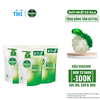 COMBO 3 TÚI NƯỚC RỬA TAY DETTOL KHÁNG KHUẨN – TÚI 225G