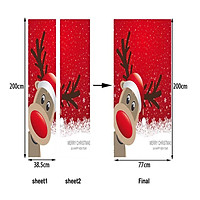 Christmas Wall Sticker Chirstmas Door Sticker Cartoon 200*77CM PVC Home Decoration Background Interior Design