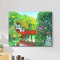 Tranh tô màu 40x50cm có khung Cầu Thê Húc TVN5