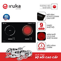 Bếp đôi hồng ngoại và điện từ cao cấp Thái Lan Iruka I20N - Hàng chính hãng