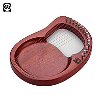 Walter.t 16-String Wooden Lyre Harp Metal Strings Mahogany Solid Wood String Instrument with Carry Bag Tuning Wrench
