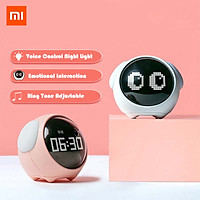 Youpin Xiaomi Đồng hồ báo thức Pixel biểu hiện dễ thương, Đèn Led kỹ thuật số đa chức năng, Đèn điều khiển bằng giọng nói, Đồng hồ nhiệt kế đầu giường Trang chủ