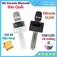 Micro Karaoke Bluetooth Miracle M100 Hàn Quốc - Bản nâng cấp của Miracle M75+ và Magic Sing MP30 - Nhiều Tính Năng - Kèm Quà Tặng Khuyến Mãi - HÀNG CHÍNH HÃNG