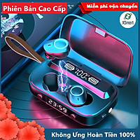 Tai nghe bluetooth không dây XSmart M13 PREMIUM BASS, có màn hình kỹ thuật số hiển thị pin, đồng hồ, tai phone nhét tai đẹp - Hàng Chính Hãng