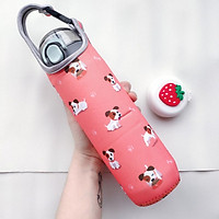 Túi vải treo ly giữ nhiệt 400ml 600ml kèm quai xách mang đi đa năng - họa tiết đẹp cute làm quà tặng
