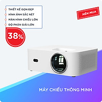 Máy Chiếu Thông Minh Hỗ Trợ Màn Hình Lên Đến 100 inch Với Độ Phân Giải 1280*720P, Kích Thước Chiếu 40-60 inch Đi Kèm Remote, Dây Nguồn, Cáp AV, Cáp HDMI
