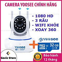 Camera Wifi Trong Nhà Yoosee 3.0 Full HD, 3 Râu, Xoay 360 độ , Đàm Thoại 2 Chiều, Cảm Biến Báo Động – Hàng nhập khẩu