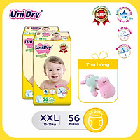 (Tặng 1 thú bông 40cm) Combo 2 tã quần siêu mỏng UniDry Ultra Thin Size M74-L68-XL62-XXL56