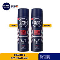 Combo 2 Xịt Ngăn Mùi NIVEA MEN Dry Impact Khô Thoáng 150ml - 81602