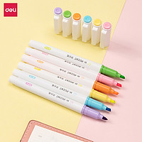 Deli Student Highlighter Study Note Fluorescent Marker Candy Color 6 Colors Conference Marker Pen Children Graffiti Painting Pens Smooth Writing Drawing Pen School Office Art Supplies
