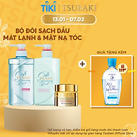 Bộ Ba Gội Xả Tsubaki Premium Cool Sạch Dầu Mát Lạnh (490ml/chai) và Mặt Nạ Tóc 180g