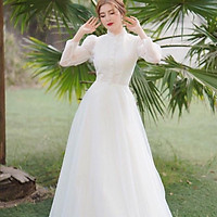 Đầm maxi tay dài phối nút bọc TRIPBLE T DRESS - MS44Y - Size M/L