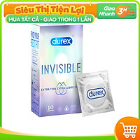 Bao cao su Durex Invisible Extra Thin Extra Lubricated 1 Hộp 10 Bao