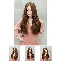 Tóc giả nguyên đầu xoăn hai mái kiểu Hàn Quốc siêu xinh có rãnh da đầu, chất tóc tơ cao cấp loại 1, chịu nhiệt tốt có thể bấm uốn, duỗi, gội. giống tóc thật 100%( Kèm lưới và lược )
